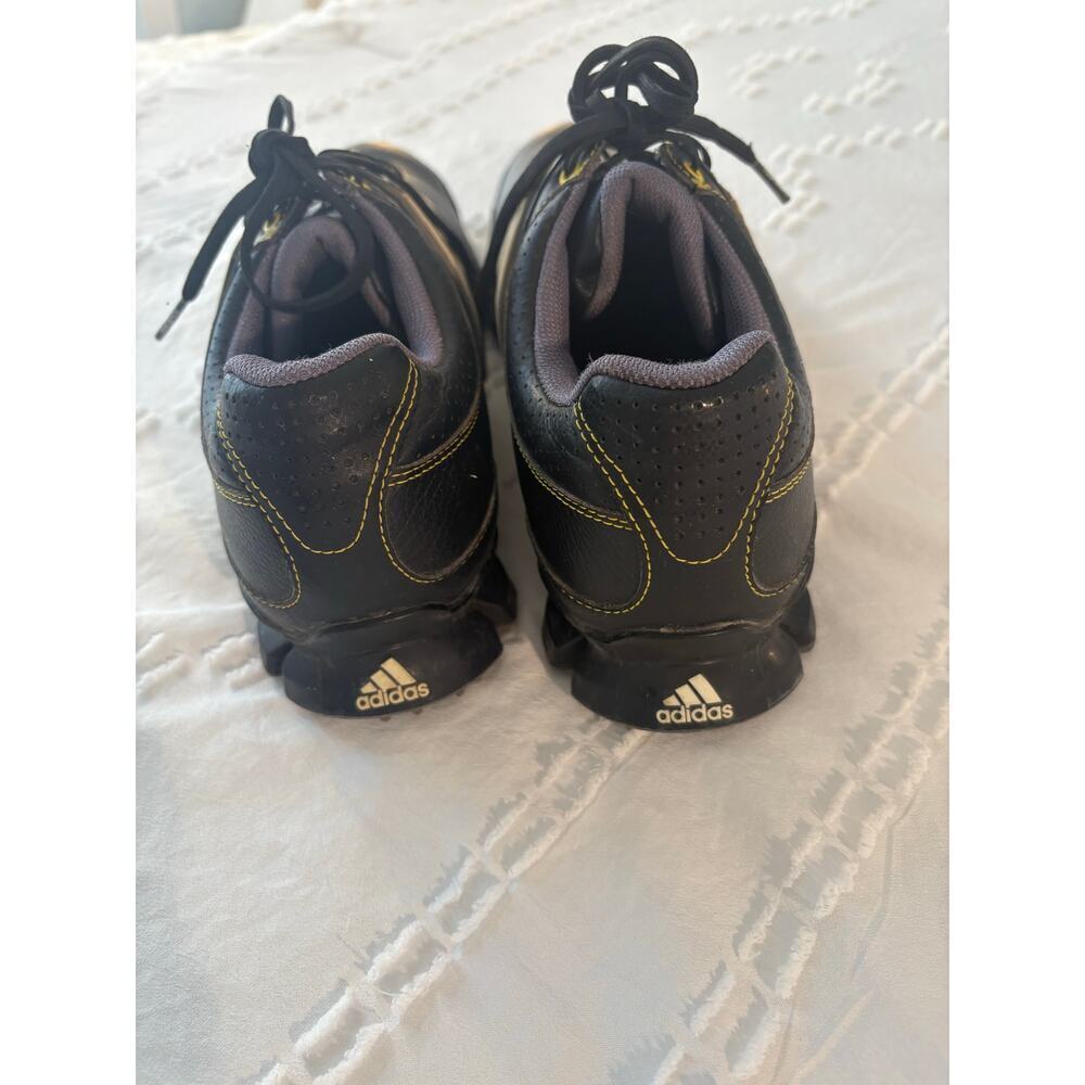 Adidas Tour360 Black Leather Spiked Golf Shoes Stability Comfort Traction 8.5 - Picture 4 of 9